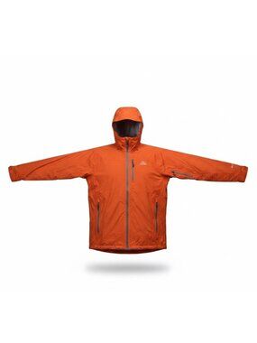 L.L. Bean Mens Orange Hooded Rain Jacket Fully Zippered Waterproof Design Sz XL